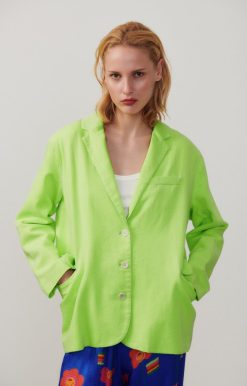 Online American Vintage Blazer Femme Nedbay Jaune Fluo