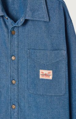 Online American Vintage Chemise Homme Faow Blue