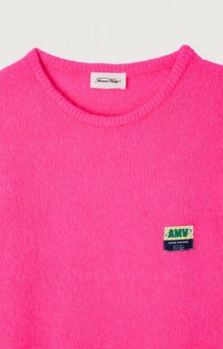 Clearance American Vintage Pull Femme Vitow Rose Fluo Chine