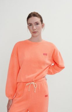 Clearance American Vintage Sweat Femme Izubird Orange Fluo