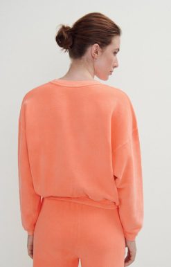 Clearance American Vintage Sweat Femme Izubird Orange Fluo