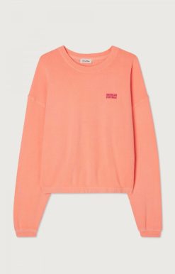 Clearance American Vintage Sweat Femme Izubird Orange Fluo