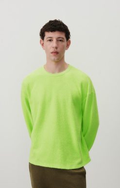 Hot American Vintage Sweat Homme Bobypark Jaune Fluo