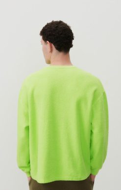 Hot American Vintage Sweat Homme Bobypark Jaune Fluo