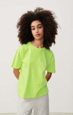 Clearance American Vintage T-Shirt Femme Fizvalley Jaune Fluo