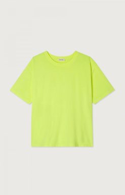 Clearance American Vintage T-Shirt Femme Fizvalley Jaune Fluo