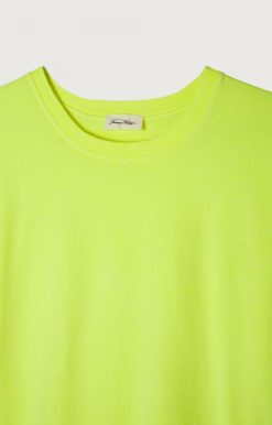 Clearance American Vintage T-Shirt Femme Fizvalley Jaune Fluo