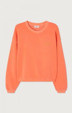 Clearance American Vintage Sweat Femme Izubird Orangeade Fluo