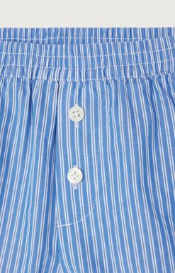 Clearance American Vintage Short Enfant Zatybay Rayures Aqua