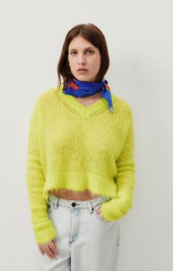 Online American Vintage Pull Femme Bymi Jaune Fluo