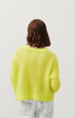 Online American Vintage Pull Femme Bymi Jaune Fluo