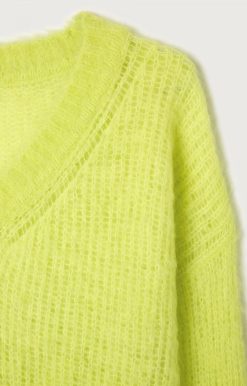 Online American Vintage Pull Femme Bymi Jaune Fluo