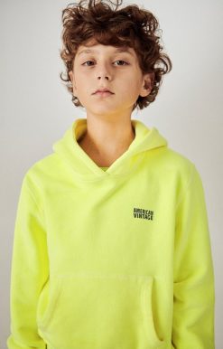 Wholesale American Vintage Sweat Enfant Izubird Jaune Fluo