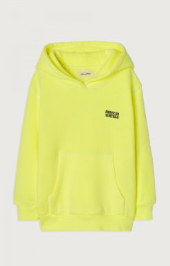 Wholesale American Vintage Sweat Enfant Izubird Jaune Fluo