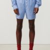 Online American Vintage Short Homme Zatybay Rayures Aqua