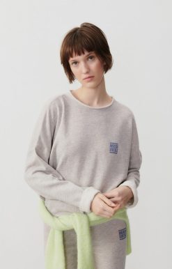 New American Vintage Sweat Femme Zofbay Gris Chine