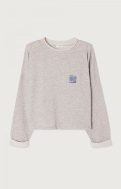 New American Vintage Sweat Femme Zofbay Gris Chine