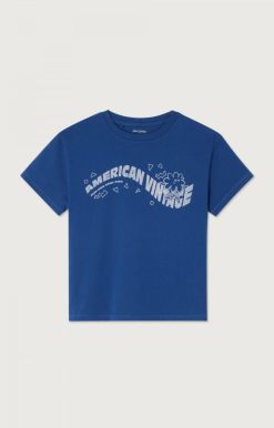 Clearance American Vintage T-Shirt Enfant Fizvalley Bleu Roi Vintage