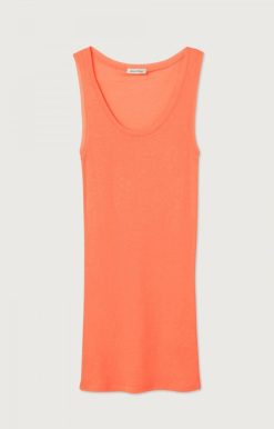 Online American Vintage Debardeur Femme Massachusetts Orange Fluo