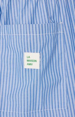 Wholesale American Vintage Pantalon Homme Zatybay Rayures Aqua