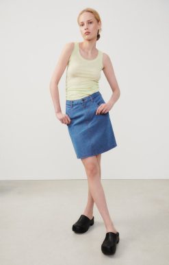 New American Vintage Jupe Femme Faow Blue