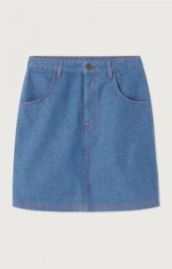 New American Vintage Jupe Femme Faow Blue