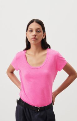 Wholesale American Vintage T-Shirt Femme Jacksonville Rose Fluo