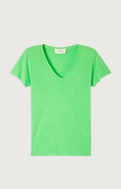 New American Vintage T-Shirt Femme Jacksonville Vert Fluo