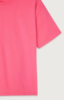 Wholesale American Vintage T-Shirt Femme Fizvalley Rose Fluo