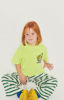 Hot American Vintage T-Shirt Enfant Fizvalley Jaune Fluo