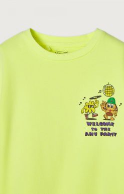 Hot American Vintage T-Shirt Enfant Fizvalley Jaune Fluo