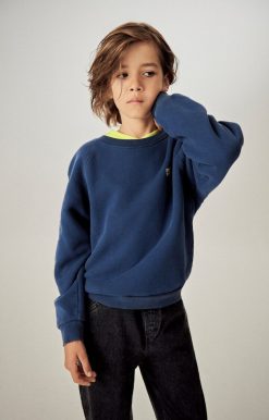 Online American Vintage Sweat Enfant Izubird Navy Vintage