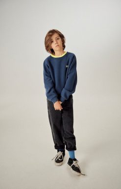 Online American Vintage Sweat Enfant Izubird Navy Vintage