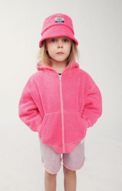 Clearance American Vintage Sweat Enfant Bobypark Pink Acide Fluo