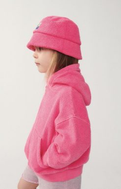 Clearance American Vintage Sweat Enfant Bobypark Pink Acide Fluo