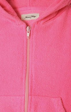 Clearance American Vintage Sweat Enfant Bobypark Pink Acide Fluo