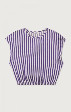 Best American Vintage Top Femme Shaning Rayures Violettes