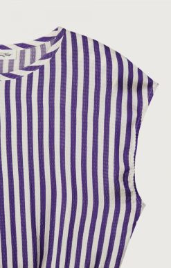 Best American Vintage Top Femme Shaning Rayures Violettes