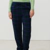 New American Vintage Pantalon Femme Yuzy Tartan Violet Vert