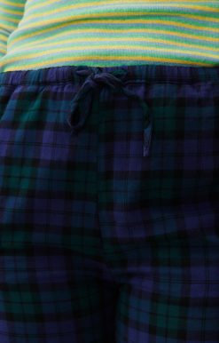 New American Vintage Pantalon Femme Yuzy Tartan Violet Vert