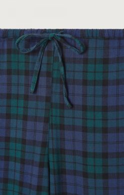 New American Vintage Pantalon Femme Yuzy Tartan Violet Vert