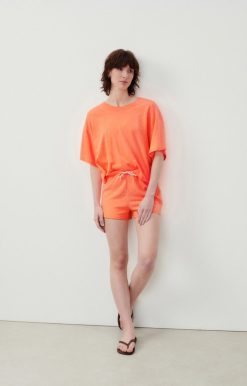 Wholesale American Vintage Short Femme Lopintale Orange Fluo