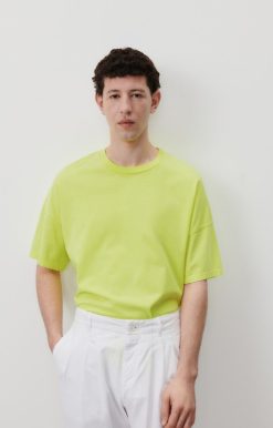 Wholesale American Vintage T-Shirt Homme Fizvalley Jaune Fluo