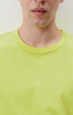 Wholesale American Vintage T-Shirt Homme Fizvalley Jaune Fluo