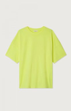 Wholesale American Vintage T-Shirt Homme Fizvalley Jaune Fluo