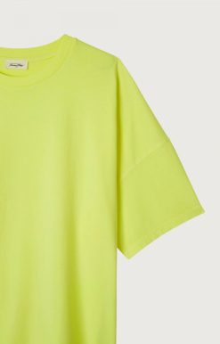 Wholesale American Vintage T-Shirt Homme Fizvalley Jaune Fluo