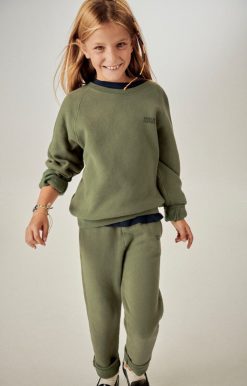 Clearance American Vintage Sweat Enfant Izubird Kaki Vintage