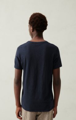 Clearance American Vintage T-Shirt Homme Bysapick Navy