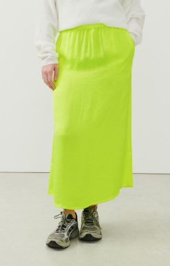 New American Vintage Jupe Femme Widland Jaune Fluo