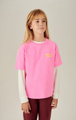 Best American Vintage T-Shirt Enfant Fizvalley Rose Fluo